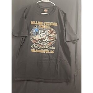 Harley Davidson Shirt Men's XL Black Washington DC Short Sleeve 2016 Pow Mia
